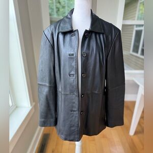 Vintage Excelled Collection Black Leather Jacket Fully Lined Size Large